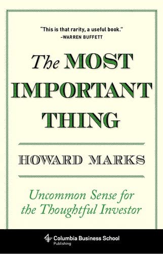 Cover of The Most Important Thing by Howard Marks