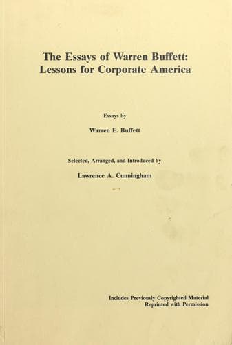 Cover of The Essays of Warren Buffett by Lawrence A. Cunningham