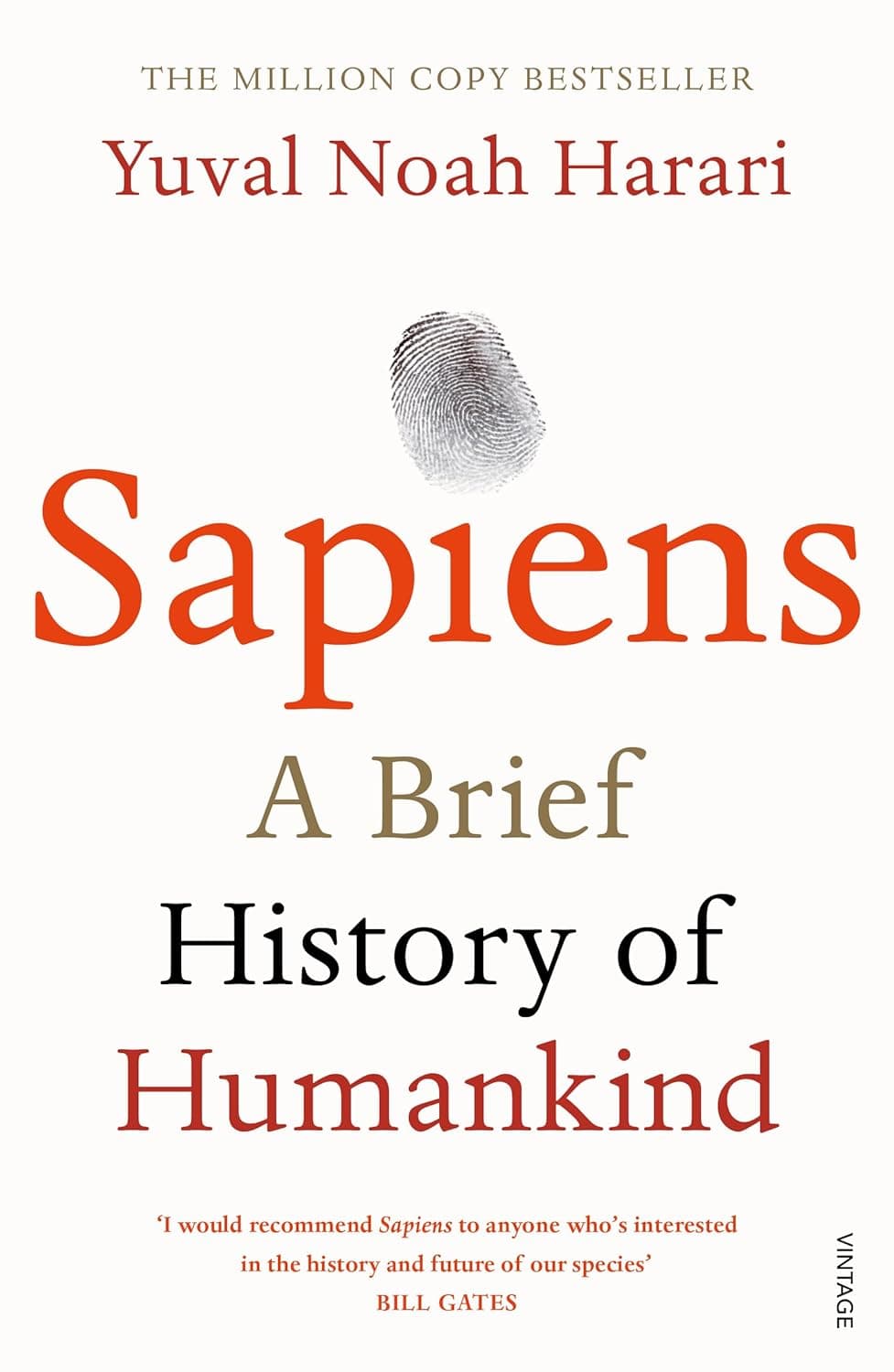 Cover of Sapiens by Yuval Noah Harari